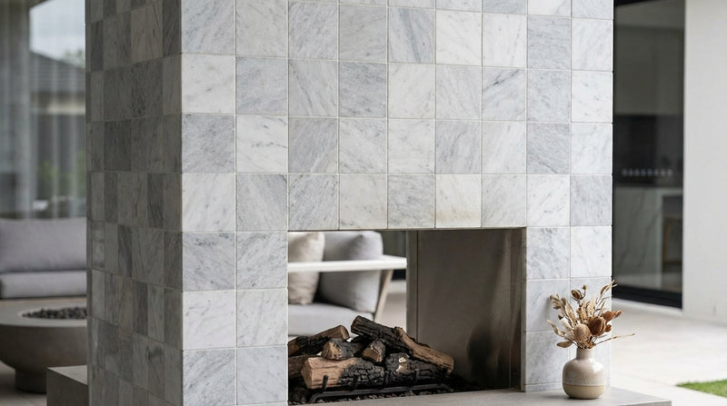 Carrara White 2x2 Square Polished Marble  Mosaic