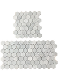 Carrara White 2x2 Hexagon Polished Marble  Mosaic