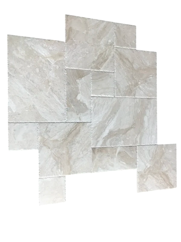 Breccia Bianco Versailles Brushed/Chiseled Pattern Marble Tile