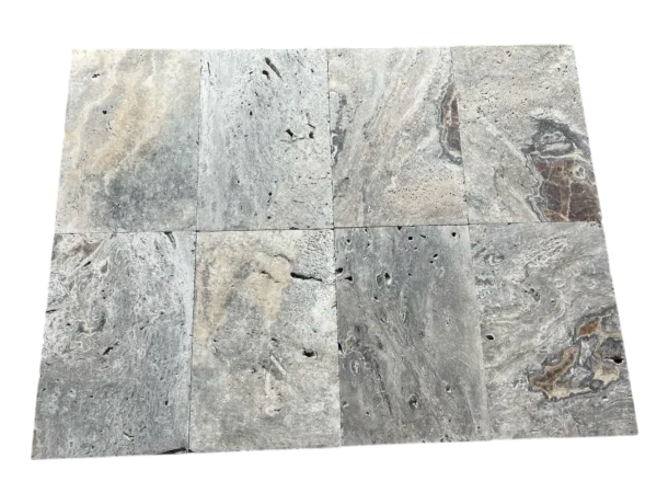 Silver Travertine Paver 16x24 Tumbled   1.25 inch