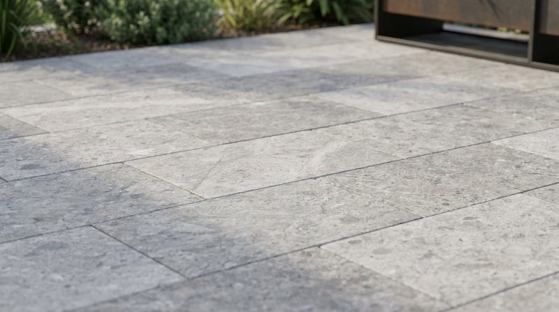 Silver Travertine Paver 16x24 Tumbled   1.25 inch