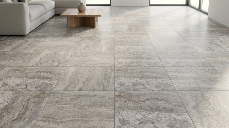 Silver Travertine Tile 18x18 Tumbled