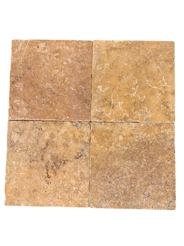 Golden Sienna 12x12 Tumbled Textured Travertine Tile