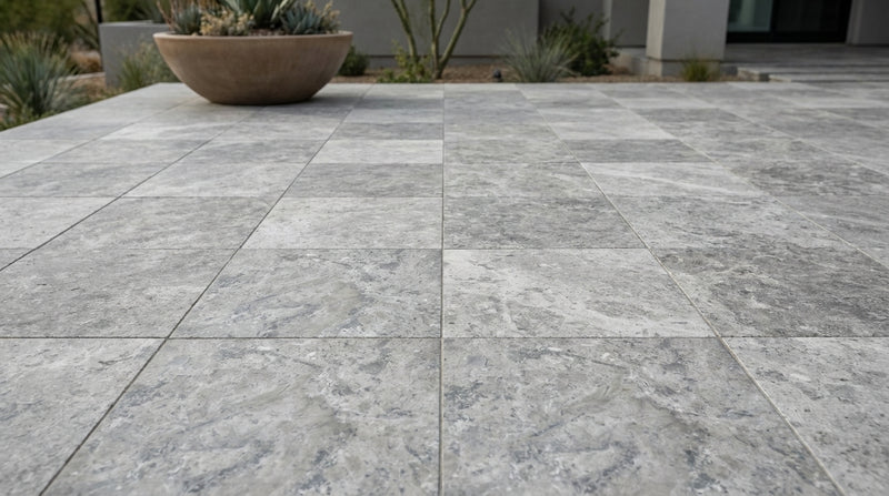 Silver Travertine Paver 24x24 Tumbled   1.25 inch