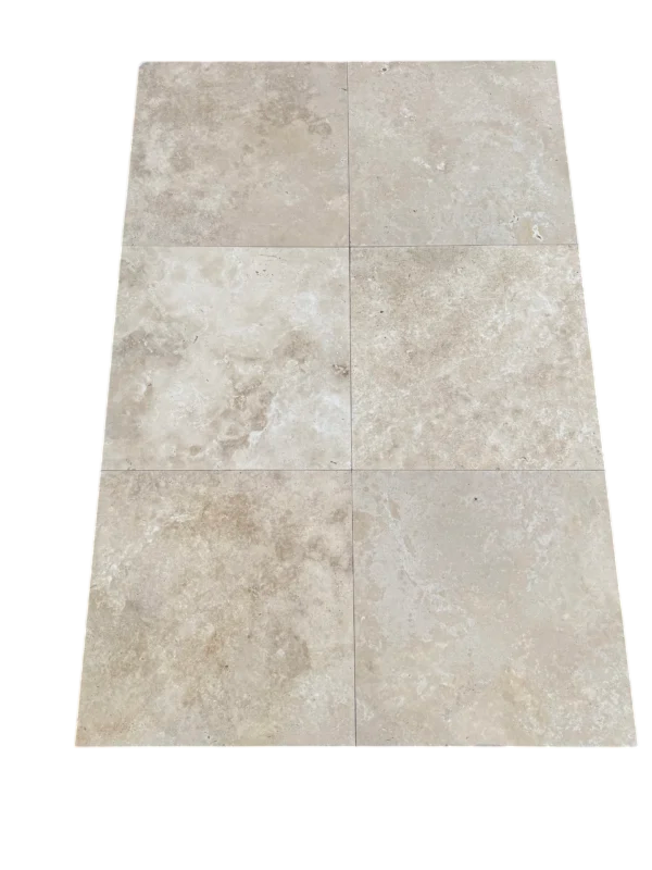 Ivory Travertine Paver 24x24 Tumbled   1.25 inch