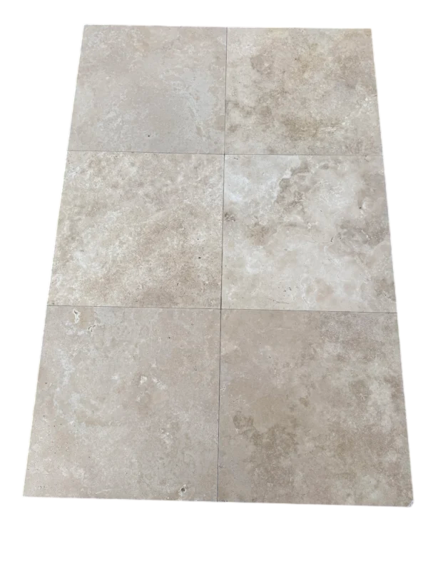 Ivory Travertine Paver 24x24 Tumbled   1.25 inch