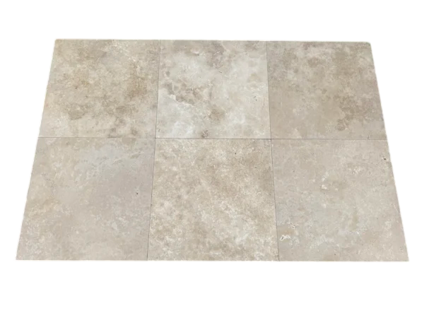 Ivory Travertine Paver 24x24 Tumbled   1.25 inch
