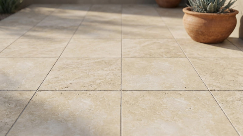 Ivory Travertine Paver 24x24 Tumbled   1.25 inch