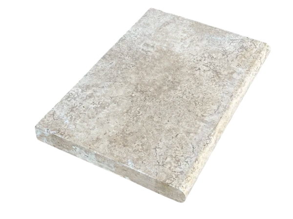 Walnut Bullnose Tumbled 16x24 2" Travertine Pool Coping