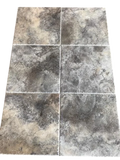 Silver Travertine Tile 18x18 Brushed Chiseled