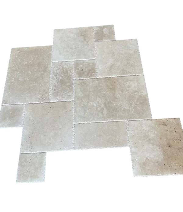 Ivory Travertine Tile Pattern Brushed Chiseled
