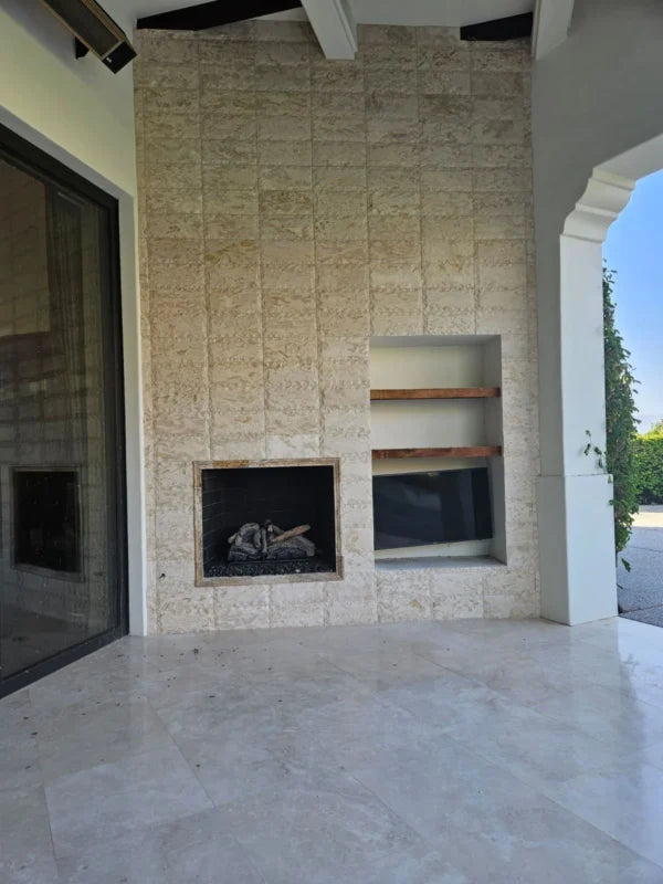 Shell Stone Limestone Veneer 8x18 Splitface