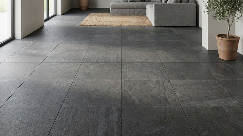 Black Basalt Tile 24x24 Flamed