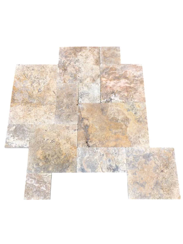 Scabos Tumbled Pattern 1-1/4" Travertine Paver
