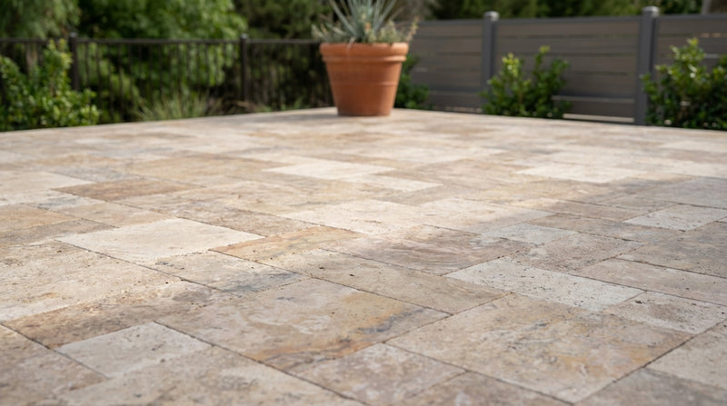 Scabos Tumbled Pattern 1-1/4" Travertine Paver
