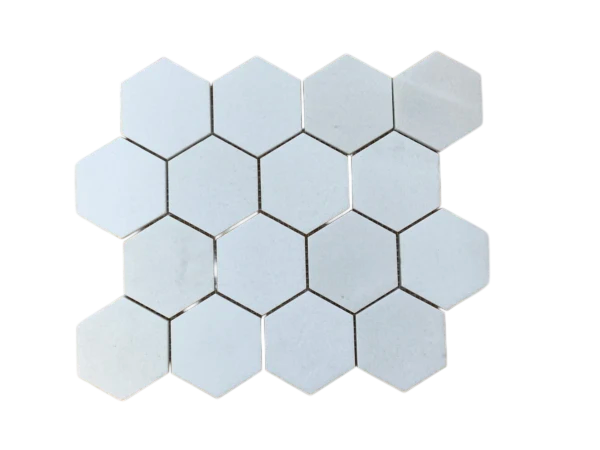 Thassos White Hexagon 3" Polished Marble Mosaic