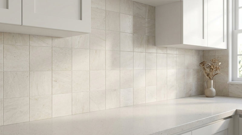 Oriental White Marble Tile 6x6 Honed