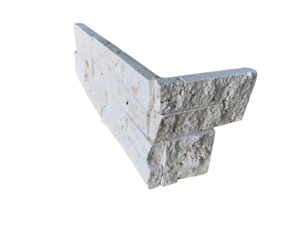 Ivory Travertine Ledger Corner 6x24 Splitface