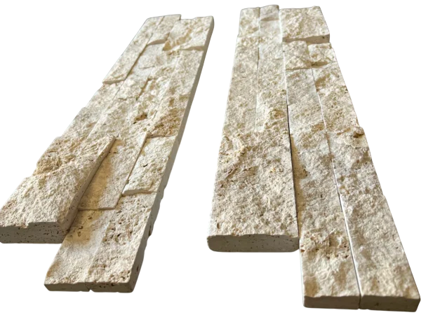 Ivory Travertine Ledger Panel 6x24 Splitface