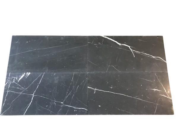 Nero Marquina Marble Tile 12x24 Honed