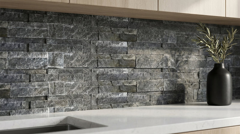 Blue Stone Marble Ledger Panel 6x24 Splitface