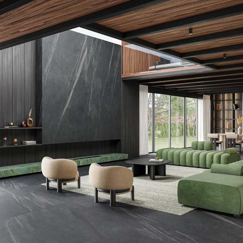 XL Slabs LM Infinity Black MT 63x126 Matte Porcelain Tile