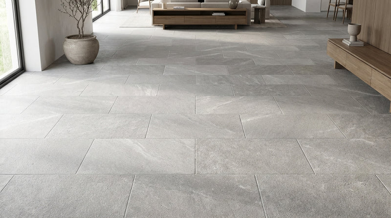 Cinderella Gray Limestone Tile 18x36 Brushed