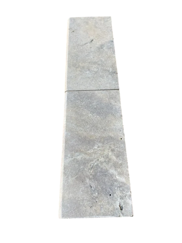 Silver Travertine Coping 12x24  Bullnose  5 cm