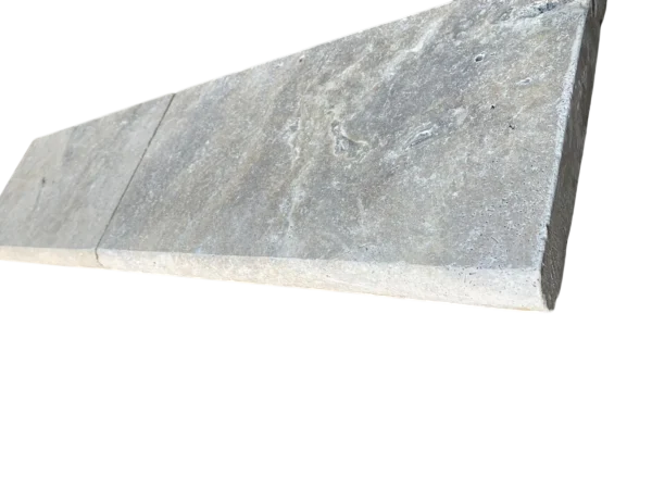 Silver Travertine Coping 12x24  Bullnose  5 cm