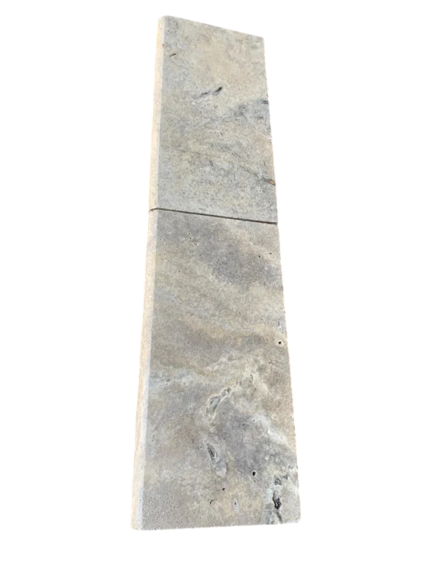 Silver Travertine Coping 12x24  Bullnose  5 cm