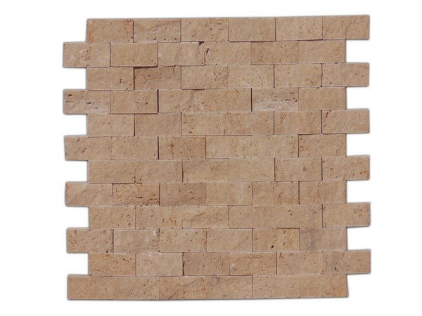 Close-up of Cordoba Cream Stone Split Face 2, 4, 6(3PC Combo) xfree Stone Veneer, in Cordoba Cream tones.
