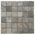 Silver Travertine Tumbled 2 x 2 Square Mosaic