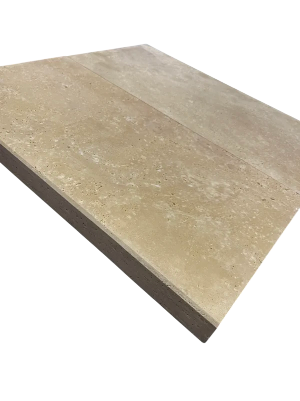 Ivory Travertine Coping 12x24  Eased  5 cm
