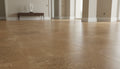 Close-up of Noce Travertine Filled, Honed & Straight Edge 24 x 24 x 1/2 Cross Cut Tile, in Noce tones.
