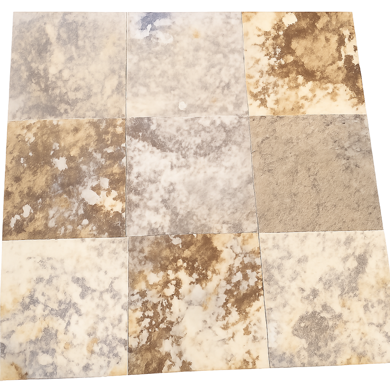 Autumn Leaves Scabos Travertine Tumbled 4 x 4 x 3/8 Cross Cut Tile