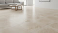 Close-up of Desert Sand Limestone Filled, Honed & Straight Edge 18 x 18 x 1/2 Cross Cut Tile, in Desert Sand tones.