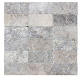 Silver Travertine Tumbled 3 x 6 x 3/8 Cross Cut Tile