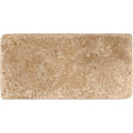 Chocolate Brown Walnut Travertine Tumbled 3 x 6 x 3/8 Cross Cut Tile