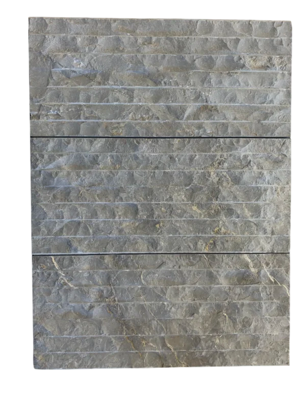 Bardiglio Gray Marble 8x18 3/4" Split-Face Raked Ledger Stone