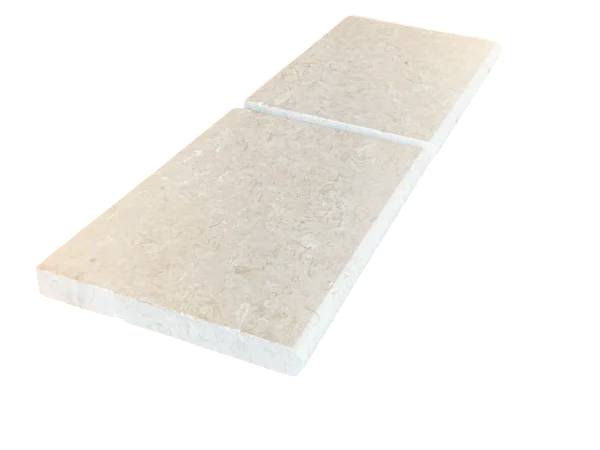 Cardinal Beige Limestone Coping 16x24 Tumbled Bullnose  5 cm