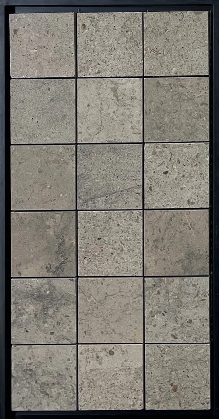 Graphite Antiqued 2x2 Limestone Mosaic