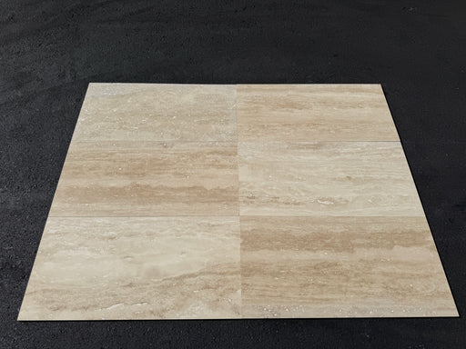 Ivory Vein Cut 18x36 Honed Travertine Tile