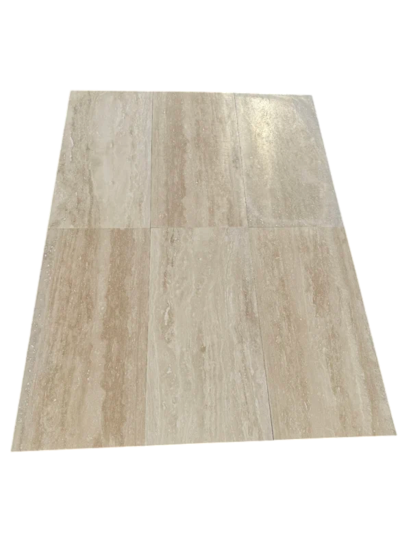 Ivory Vein Cut 18x36 Honed Travertine Tile