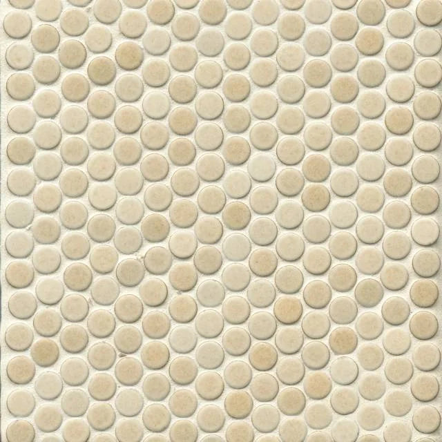 Dsa Loop Collection Penny Rounds 360 Beige 3/4 Penny Rounds 12x12 Matte Marble Mosaic — Solidshape