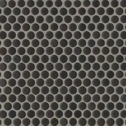 360 Charcoal 3/4 Matte 12x12 Penny Rounds Glass Mosaic