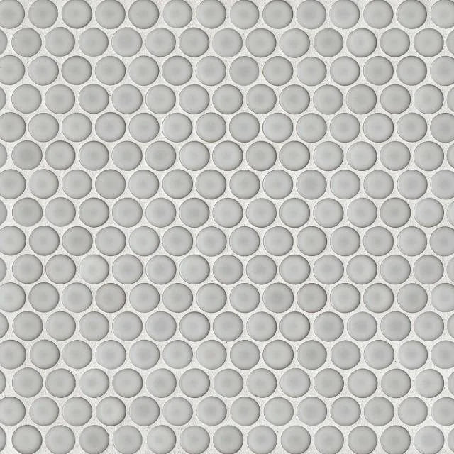 360 Dove Grey 12x12 Gloss Penny Rounds Glass Mosaic