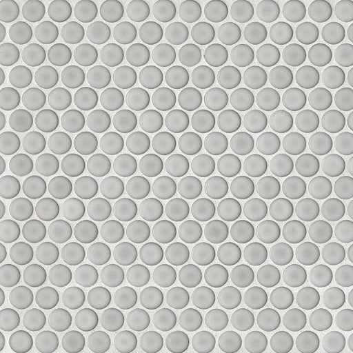 360 Dove Grey 12x12 Gloss Penny Rounds Glass Mosaic