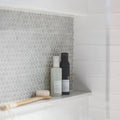 360 Dove Grey 12x12 Gloss Penny Rounds Glass Mosaic