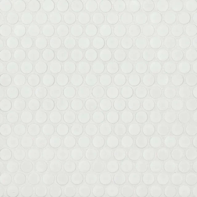 360 Matte White 12x12 Penny Rnds Porcelain Mosaic