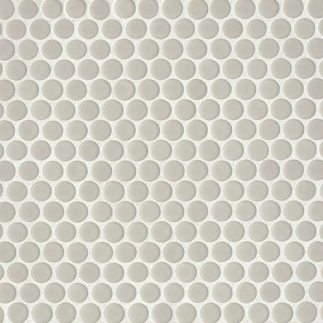 360 Off White 12x12 3/4 Penny Rnds Gloss Glass Mosaic